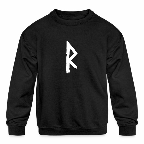 Elder Futhark Rune Raidho - Letter R - Kids' Crewneck Sweatshirt