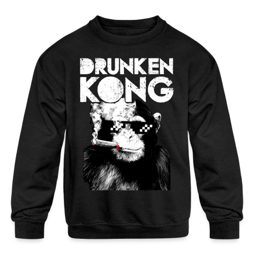 DrunkenKong - Kids' Crewneck Sweatshirt