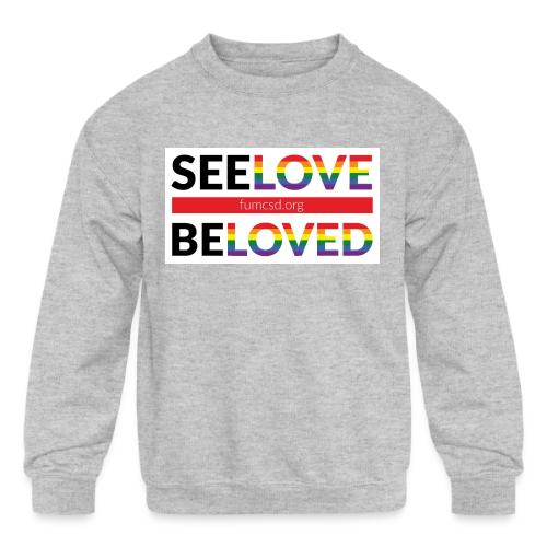 FUMCSD See Love, Be Loved: white design background - Kids' Crewneck Sweatshirt