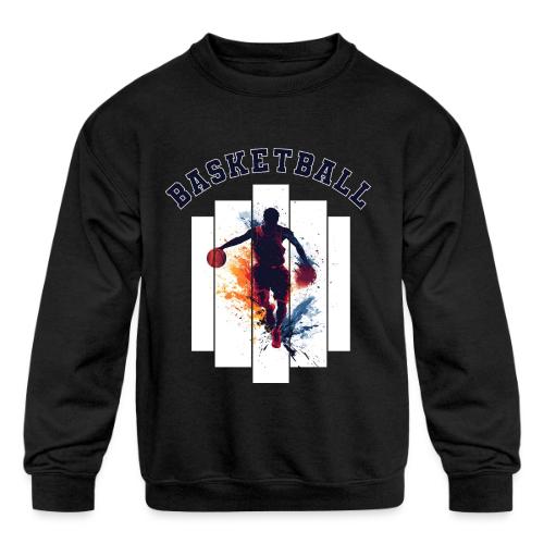 Basketball Never Stops - Kids' Crewneck Sweatshirt