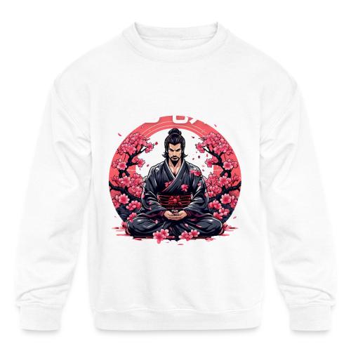 Zen Samurai: Japanese Warrior In Meditation - Kids' Crewneck Sweatshirt