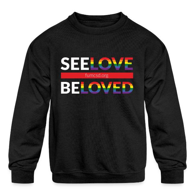See Love, Be Loved at FUMCSD (white letters)