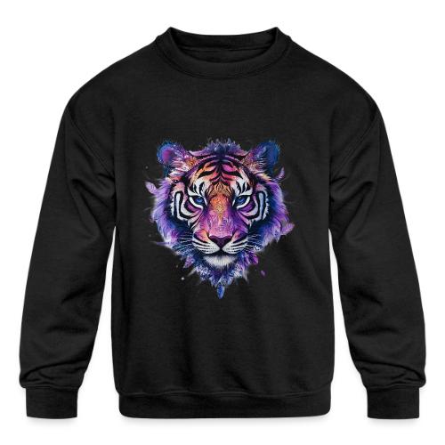 Mystic Violet Tiger - Kids' Crewneck Sweatshirt