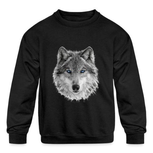 Frost-Eyed Alpha - Kids' Crewneck Sweatshirt