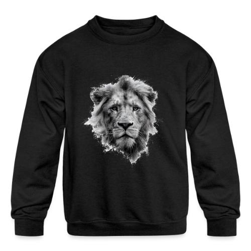 Lion: Monochrome King - Kids' Crewneck Sweatshirt
