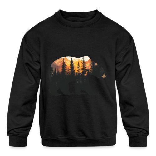 Bear: Sunset Guardian - Kids' Crewneck Sweatshirt