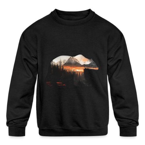 Canada Bear: fiery tones - Kids' Crewneck Sweatshirt