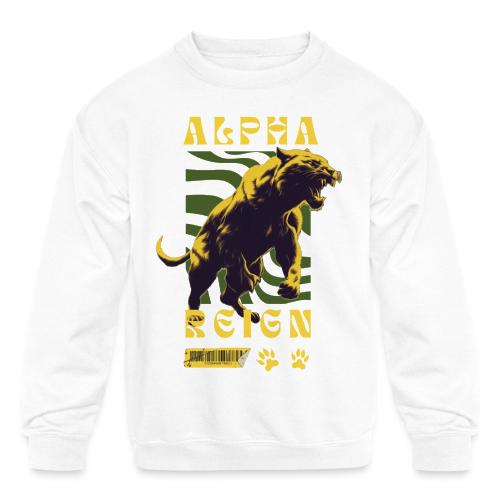 Unleash The Inner Alpha: Fierce Animal Print - Kids' Crewneck Sweatshirt