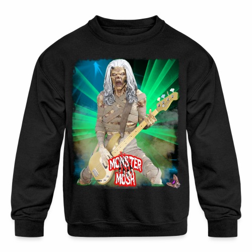 Monster Mosh Mummy Bass Guitarist - Kids' Crewneck Sweatshirt