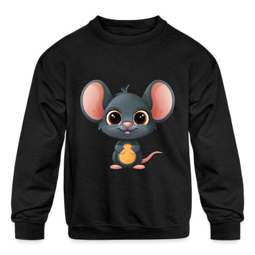Joyful Cartoon Baby Mouse Smiling Brightly - Kids' Crewneck Sweatshirt
