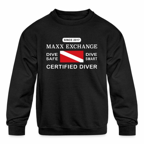 Maxx Exchange Certified Diver Wetsuit Snorkel. - Kids' Crewneck Sweatshirt