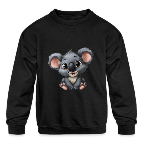 Joyful Cartoon Baby Koala with Big Eyes - Kids' Crewneck Sweatshirt