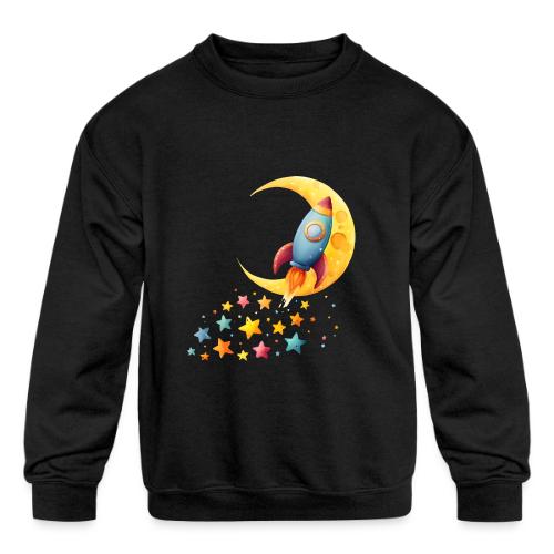 Rocket Trail of Stars - Kids' Crewneck Sweatshirt