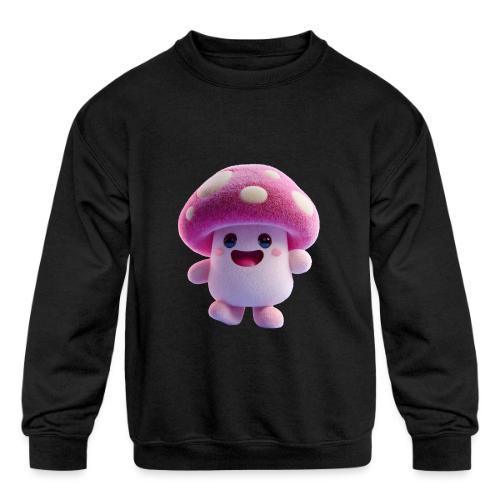 Mushroom: Purple Forest Friend - Kids' Crewneck Sweatshirt