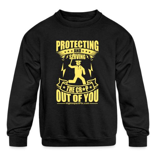 Protect Serve COP YELLOW - Kids' Crewneck Sweatshirt