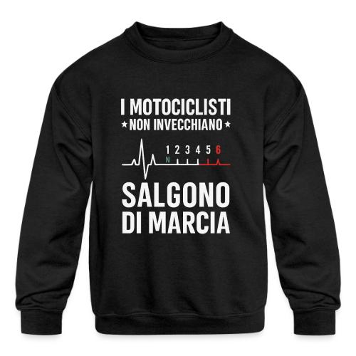 Motorcyclists Never Age Heartbeat Design - Kids' Crewneck Sweatshirt