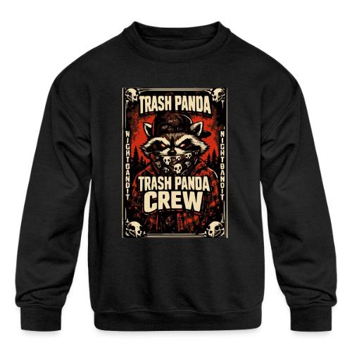 Midnight Forager Raccoon Mushroom Hunter - Kids' Crewneck Sweatshirt