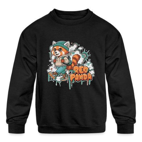 Red Panda Street Graffiti Vibes - Kids' Crewneck Sweatshirt