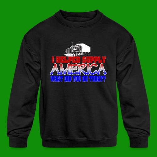 Helped Supply America Trucker - Kids' Crewneck Sweatshirt