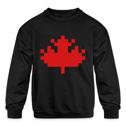 Pixel Maple Leaf - Kids' Crewneck Sweatshirt