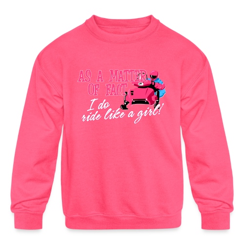 Ride Like a Girl - Kids' Crewneck Sweatshirt