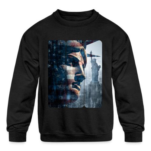 USA: Liberty in Three Visions - Kids' Crewneck Sweatshirt
