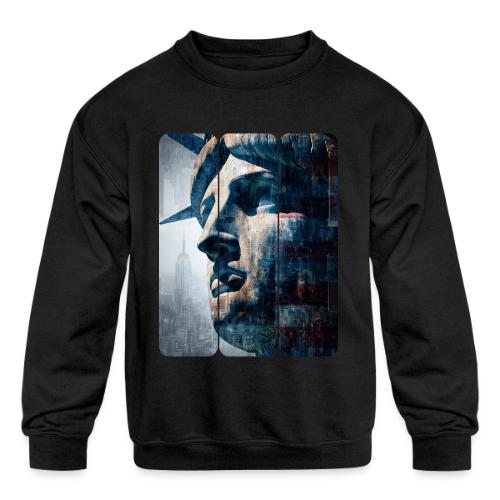 USA: Urban Liberty Triptych - Kids' Crewneck Sweatshirt