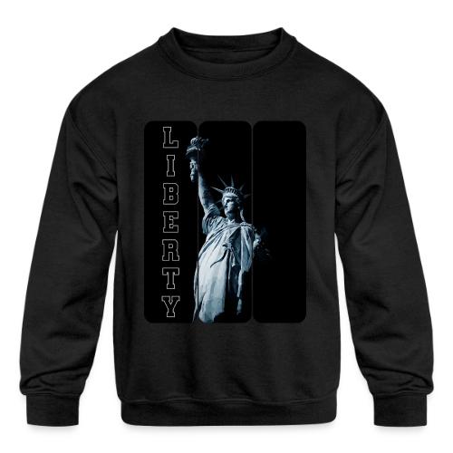 USA: Vertical Liberty - Kids' Crewneck Sweatshirt