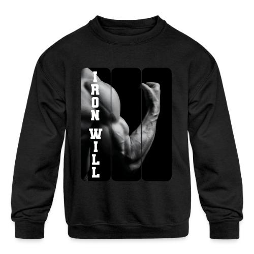 Bodybuilding: Iron Will - Kids' Crewneck Sweatshirt