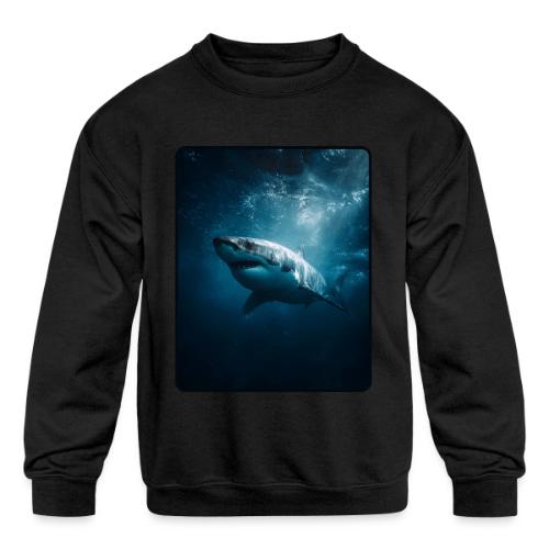Great White Shark Ocean Design - Kids' Crewneck Sweatshirt