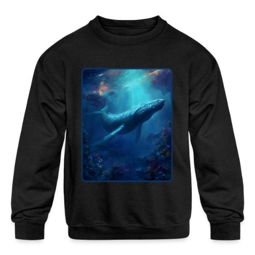Humpback Whale Ocean Reef Design - Kids' Crewneck Sweatshirt