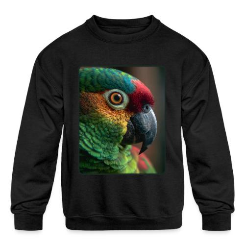 Colorful Parrot Close-Up Design - Kids' Crewneck Sweatshirt