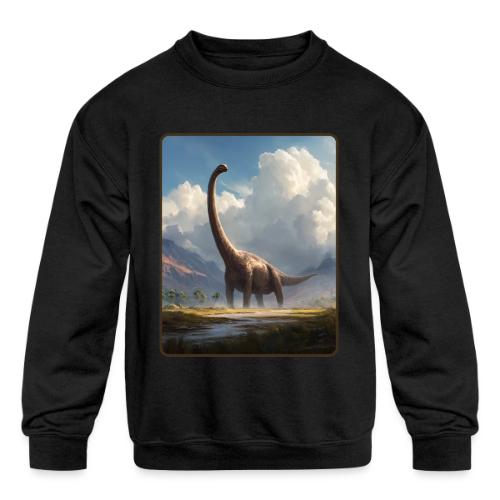Brachiosaurus Valley Landscape Design - Kids' Crewneck Sweatshirt