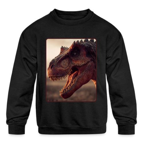 T Rex Roaring Close-Up Design - Kids' Crewneck Sweatshirt