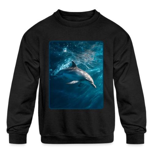 Dolphin Sunlit Ocean Serenity Design - Kids' Crewneck Sweatshirt