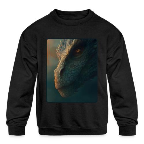 Golden Eye Dragon Close-Up Design - Kids' Crewneck Sweatshirt