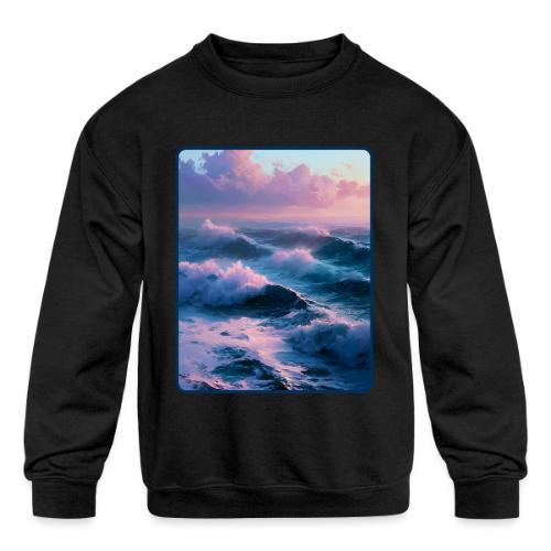 Dreamy Pastel Ocean Sunset Art - Kids' Crewneck Sweatshirt