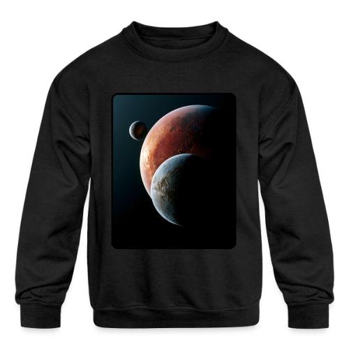 Three Planets Deep Space Design - Kids' Crewneck Sweatshirt