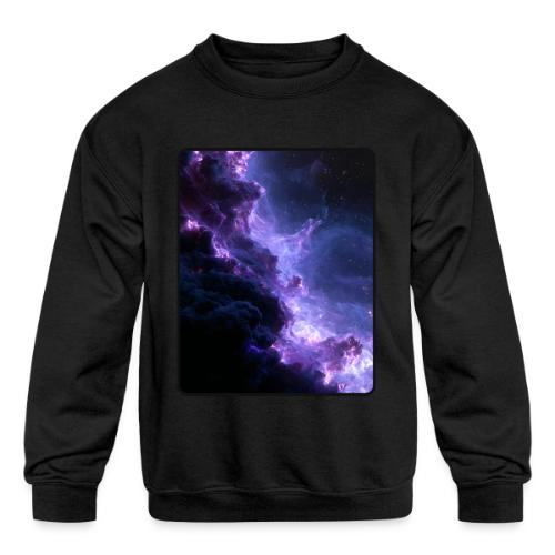 Purple Nebula Space Design - Kids' Crewneck Sweatshirt