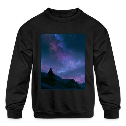 Stargazer Nebula Night Sky Art - Kids' Crewneck Sweatshirt