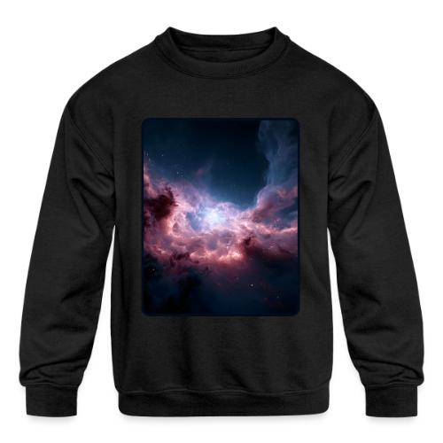 Radiant Cosmic Nebula Artwork - Kids' Crewneck Sweatshirt