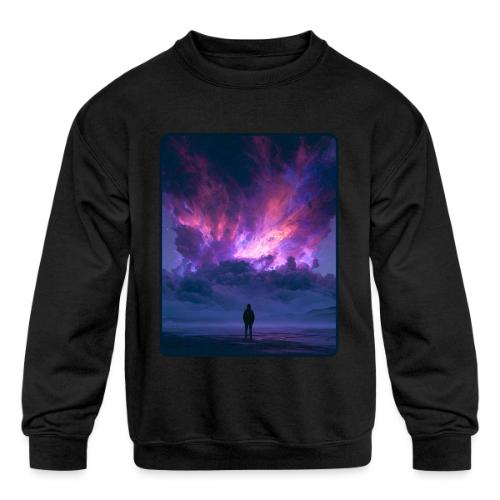 Cosmic Supernova Night Design - Kids' Crewneck Sweatshirt