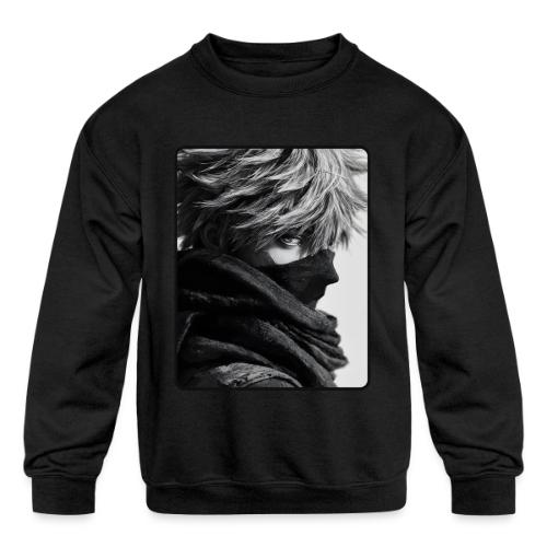 Battle-Worn Ninja Portrait - Kids' Crewneck Sweatshirt