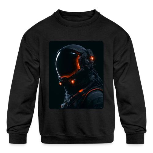 Futuristic Astronaut Helmet - Kids' Crewneck Sweatshirt