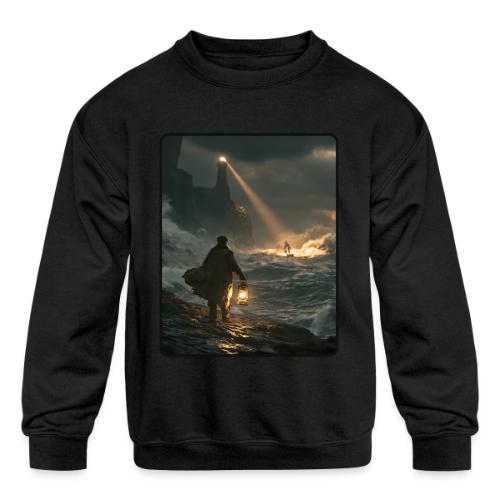 The Lone Lightkeeper's Beacon - Kids' Crewneck Sweatshirt