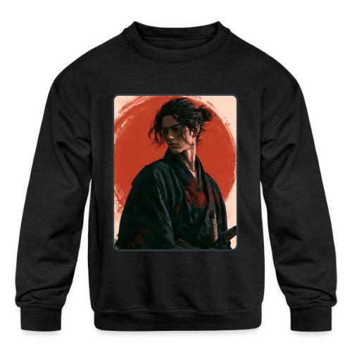 Samurai Beneath the Red Sun - Kids' Crewneck Sweatshirt