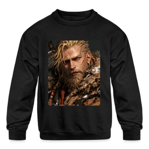Battle-Scarred Viking Warrior - Kids' Crewneck Sweatshirt