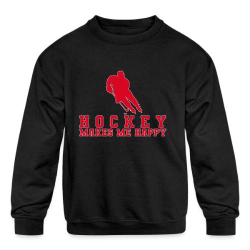 Hockey makes me happy - Kids' Crewneck Sweatshirt