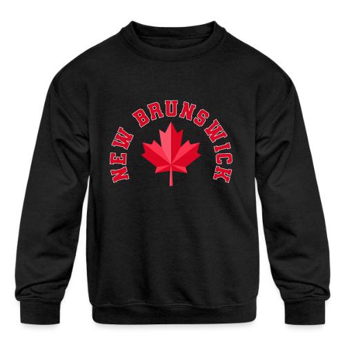 New Brunswick with maple leaf - Kids' Crewneck Sweatshirt