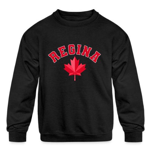 Regina with maple leaf - Kids' Crewneck Sweatshirt